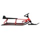 Side profile of the snow sled showcasing the robust iron frame and triangular structure for enhanced durability and.