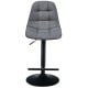 Gray linen bar stool with a sleek design and height-adjustable feature, ideal for stylish home or cafe seating.