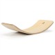 Curved 35-inch wooden wobble balance board for kids, crafted from birch, designed for safe and engaging play and.
