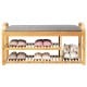 3-tier bamboo shoe rack bench with cushion, ergonomic design, holds up to 330 lbs, ideal for entryway or bedroom.