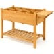 Elevated planter box kit made of fir wood with 8 grids and a folding tabletop, perfect for gardening on patios or.