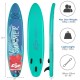 Inflatable stand-up paddle board with floral design, 10 feet long, lightweight PVC, ideal for water activities and.