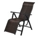 Adjustable patio back folding lounge recliner in durable PE rattan with a steel frame, perfect for outdoor relaxation.