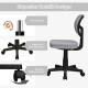 Armless gray computer chair with height adjustment, breathable mesh, and smooth-rolling casters for home office use.