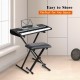 61-key electronic keyboard piano set with adjustable stand and stool, perfect for any space and beginner-friendly.