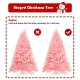 6 feet pink artificial hinged spruce Christmas tree with full-bodied design and sturdy metal stand for festive decor.