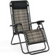 Folding rattan zero gravity lounge chair in gray with removable head pillow, perfect for outdoor relaxation and easy.