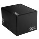 3-in-1 foam jumping box in black with adjustable heights of 20", 24", and 30" for jump training and stability exercises.