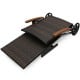 Folding outdoor rattan chaise lounge chair with adjustable backrest and wooden armrests, ideal for sunbathing and.