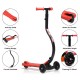 Folding kids kick scooter in red with adjustable height, anti-slip pedal, and flashing PU wheels for balanced riding.