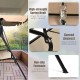 3-person patio swing with adjustable canopy, steel frame, and curved armrest for comfortable outdoor relaxation.