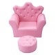 Upholstered pink children's princess sofa with diamond accents, ideal for cozy reading or relaxing in playrooms.