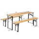 Dimensions of the 3 Pieces Folding Wooden Picnic Table Bench Set, highlighting its sturdy construction and space-saving.