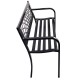 Side view of a steel frame outdoor bench with PVC backrest mesh, sturdy and comfortable for outdoor seating.