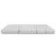 Twin XL 4-inch folding foam mattress in gray with handles, ideal for spare bed, yoga, or fitness activities.