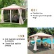10x10 feet 2-tier vented metal canopy with mosquito netting, ideal for outdoor events and providing bug protection.