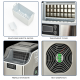 Close-up of the electric portable countertop ice maker showing the transparent cover and control panel for easy.