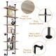 6-tier industrial wall-mounted pipe shelves with thick MDF boards and sturdy metal support for versatile storage.