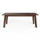 Rectangular modern wooden coffee table with rubber legs, showing a front view and a spacious, easy-to-clean tabletop.