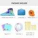Inflatable Water Park with pool, octopus design, includes blower, carrying bag, and repair kit for backyard fun.