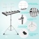 32-note glockenspiel xylophone with adjustable stand, featuring sturdy frame and anti-slip foot pads for stability.