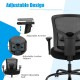 Adjustable lumbar support and armrest of the 400LBS Mesh Big and Tall Office Chair for enhanced comfort and convenience.