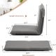 Adjustable gray floor chair in upright position, featuring 6 positions for comfort and support in any room.