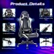Ergonomic white gaming chair with adjustable lumbar support, headrest, and 360° swivel for comfort during gaming or.