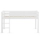 Wooden Twin Low Loft Bunk Bed in white with guard rail and ladder, designed for safety and durability, ideal for kids.