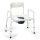 Portable 3-in-1 bedside commode chair with adjustable height, wide backrest, and armrests for comfort and stability.