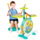 Colorful electric kids drum set with microphone, stool, and two drumsticks for creative music play and fun.