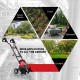 14-inch electric tiller with 10-amp motor, ideal for small gardens, featuring ergonomic handle and foldable design.