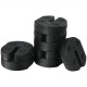 Set of 8 black canopy weights, 40lbs each, featuring a no-pinch design for secure stacking and outdoor use.