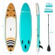 10' inflatable stand-up paddle board in turquoise with carry bag, suitable for all skill levels and portable for easy.