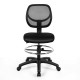 Mid back mesh drafting office chair with adjustable height and footrest, featuring ergonomic support and universal.