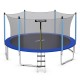 15 feet outdoor trampoline with safety enclosure net, rust-resistant steel, and 375 lbs capacity for family fun.