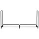 8-foot outdoor steel firewood log rack with heavy-duty frame, rustproof finish, and ample storage for lumber.
