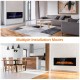 Recessed 50-inch electric fireplace with 12 flame colors, remote control, and wall-mounted design for modern living.