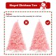 Full view of a 7.5 feet pink hinged artificial Christmas tree with a lush design, perfect for festive decorations.