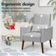 Light gray 2-in-1 fabric upholstered rocking chair with pillow, featuring ergonomic design for optimal comfort and.