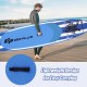 Inflatable 11 feet paddle board in blue with lightweight design, ideal for water activities like yoga and fishing.