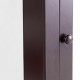 Close-up of the brown wall-mounted mirror cabinet with a magnetic lock, ideal for bathroom storage and organization.