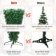 Upside down 7 feet artificial Christmas tree with 1000 branch tips and sturdy metal stand for creative holiday decor.