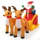 Close-up of the inflatable double deer with festive red scarves, part of the 7.5 feet Santa sled decoration for.