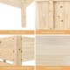 Close-up of the 2"x2" thick legs and durable screw connections of the 2 Tier Wooden Elevated Planter Box for stability.