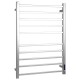 10-bar stainless steel towel warmer in silver, featuring a smooth mirror polished surface for easy cleaning and.