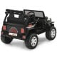 Rear view of the 12V kids electric ride-on truck in black, featuring thick wheels, parental control, and realistic.