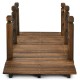 5 feet wooden garden bridge with stained finish, featuring safety rails and durable chain railings for outdoor decor.