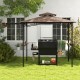 Brown grill gazebo with robust powder-coated metal frame, designed for stability and easy installation in outdoor.
