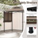 11 x 5 FT brown grill gazebo with side awning, featuring a sturdy metal frame and double-tiered top for enhanced.